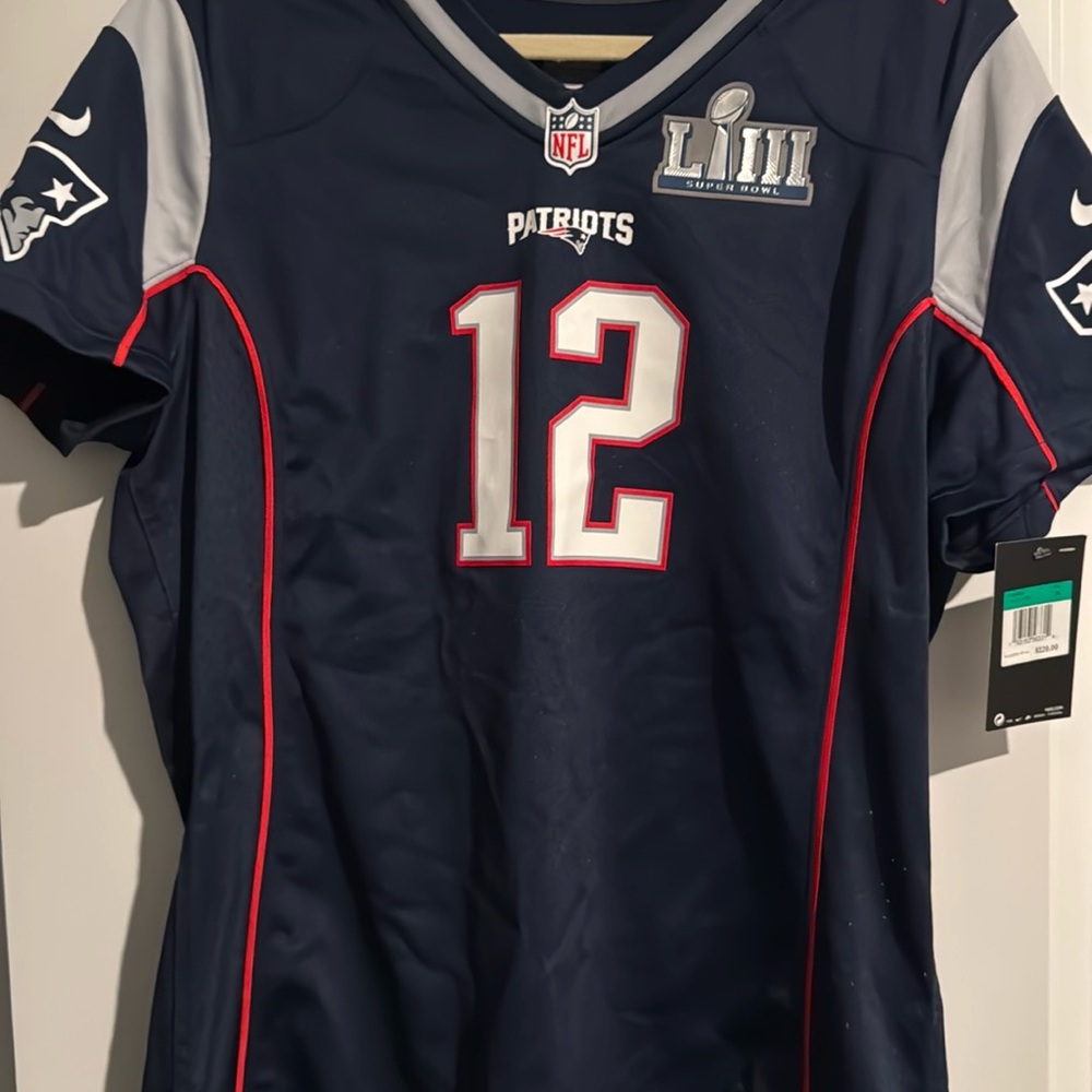 Women’s New England Patriots Dark Blue Super Bowl Jersey New Size XL authentic